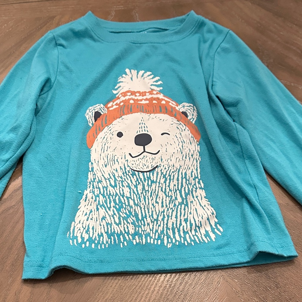 Carter's Teal Bear Long Sleeve Tee